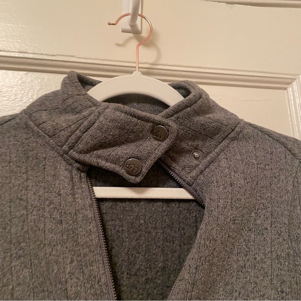 REI Jacket Womens Gray Knit Zip-Up Pockets Collar - size XS - Picture 10 of 14
